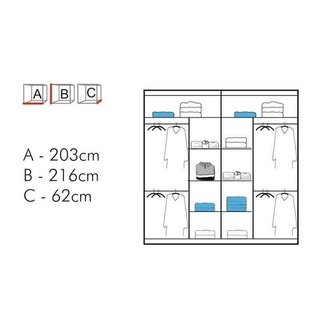 2m Chicago Sliding Mirror Door Wardrobe, C.O.D