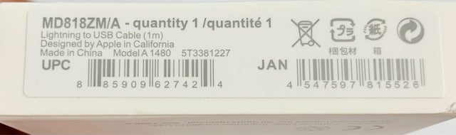 iPhone charger cables