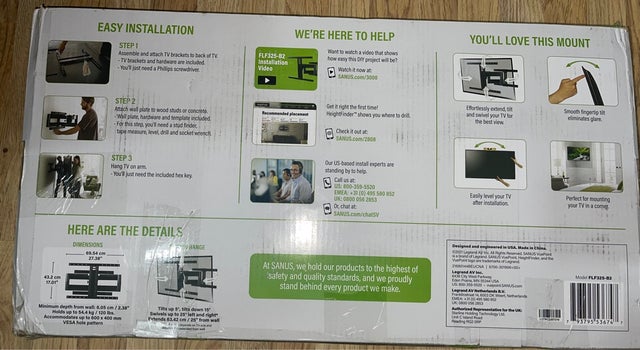 SANUS Full-motion TV Mount RRP £129.99