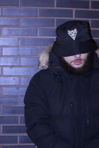 Unisex black bucket hat