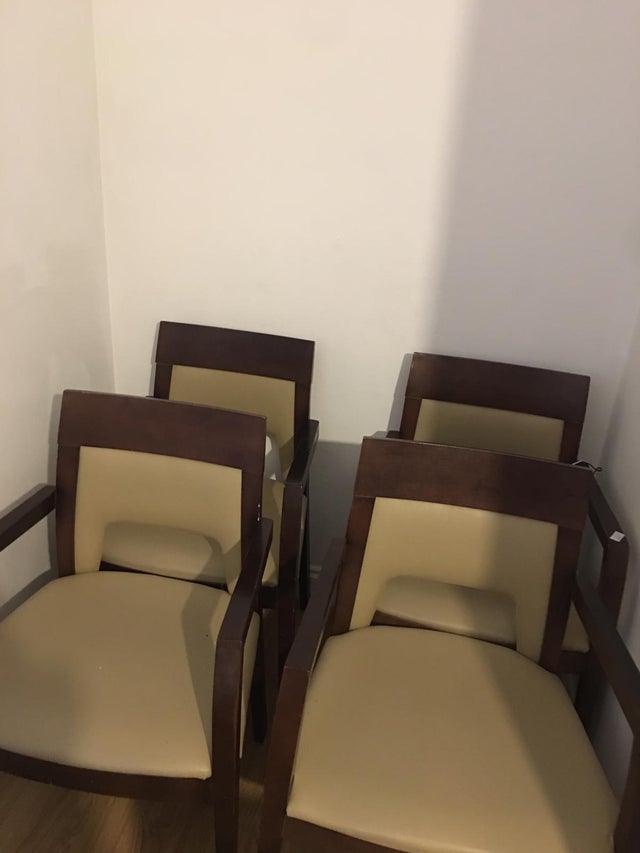 6 Dark wood chairs