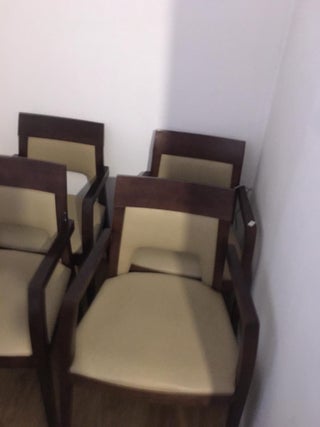 6 Dark wood chairs
