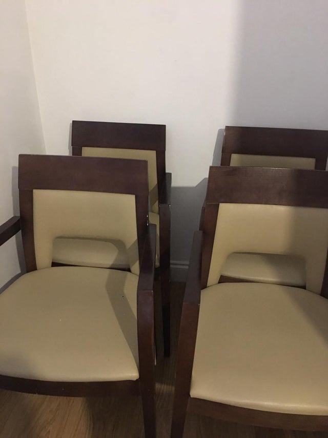 6 Dark wood chairs
