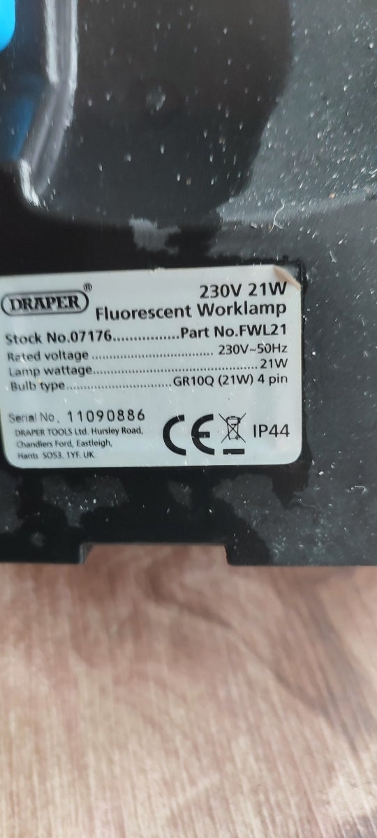 Draper 230V Fluorescent Worklamp