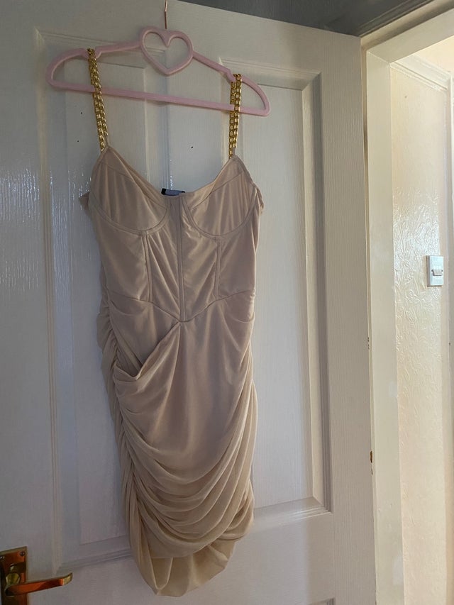 Stone chain corset dress