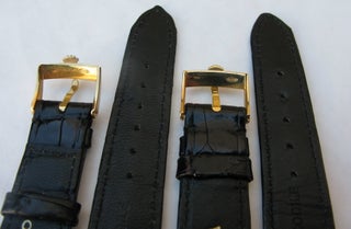Rolex 18k gold buckle on black crocodile leather