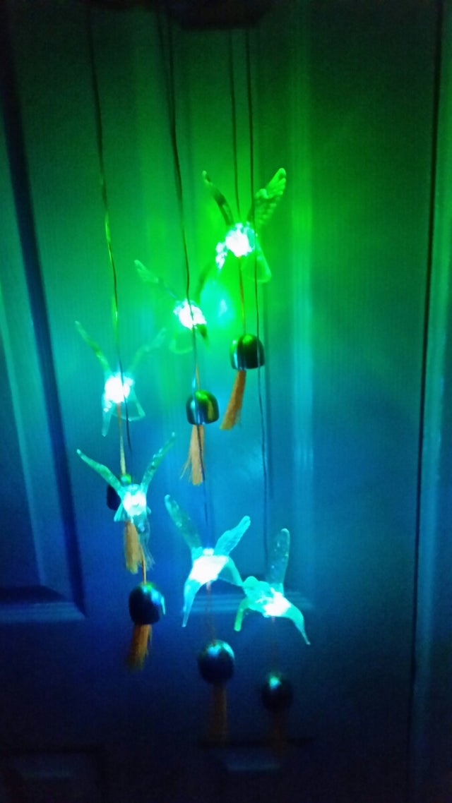 Hummingbird solar led lights and chimes