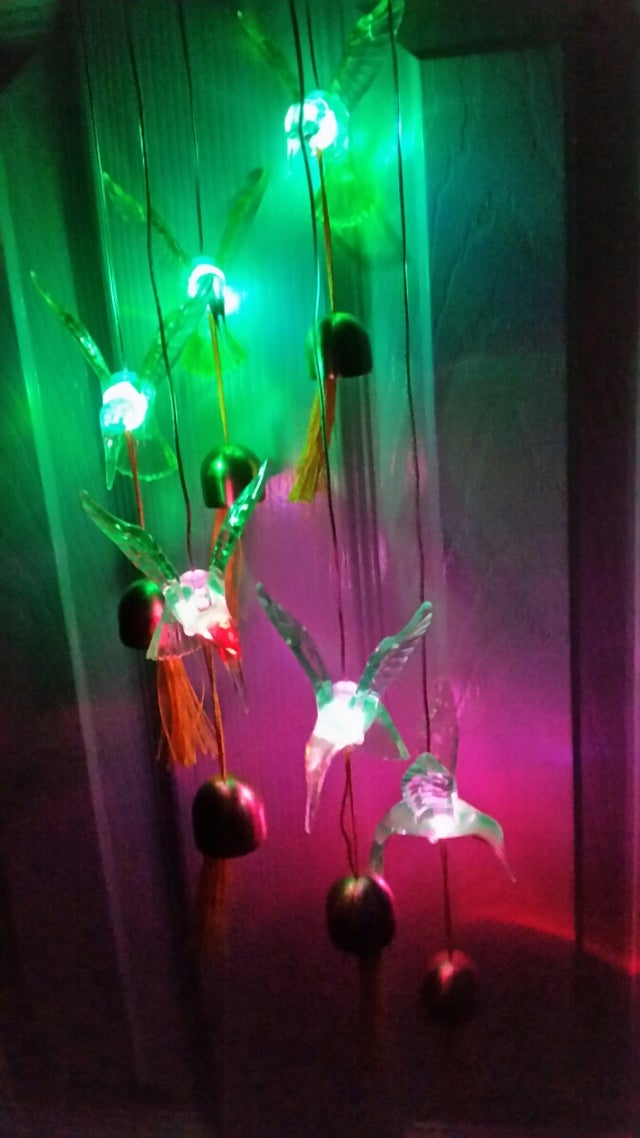 Hummingbird solar led lights and chimes
