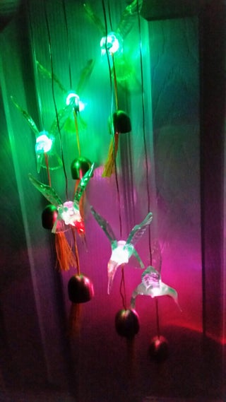 Hummingbird solar led lights and chimes