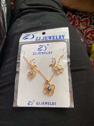 Earrings and necklace