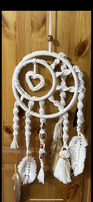 Handmade white and gold dream catcher