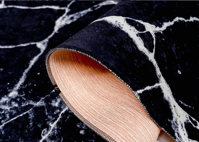 marble effect pattern rug