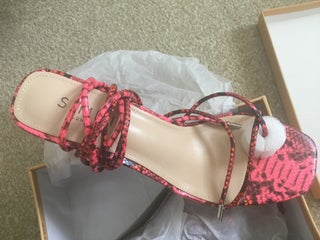 Pink snake sandals