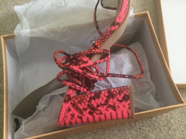 Pink snake sandals