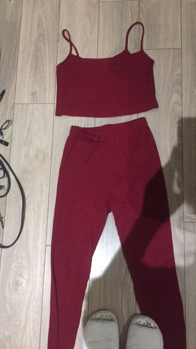 Women's Red Crop Top &amp; trousers