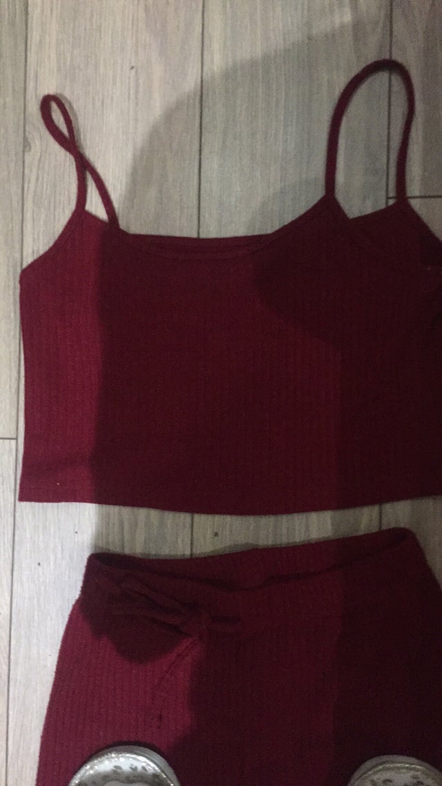 Women's Red Crop Top &amp; trousers