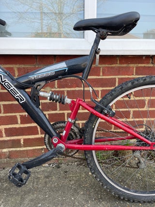 Red and black mountain bike
