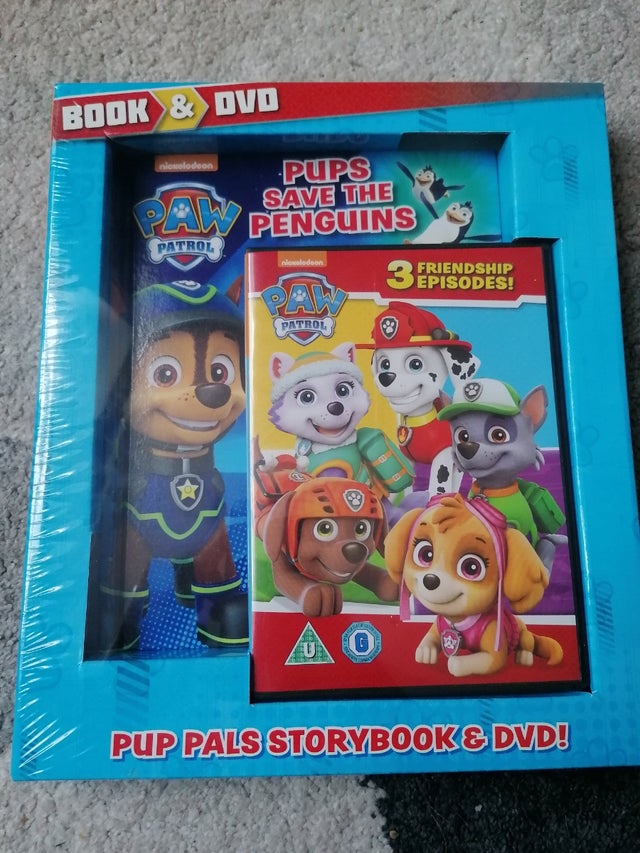 paw patrol book and Dvd set