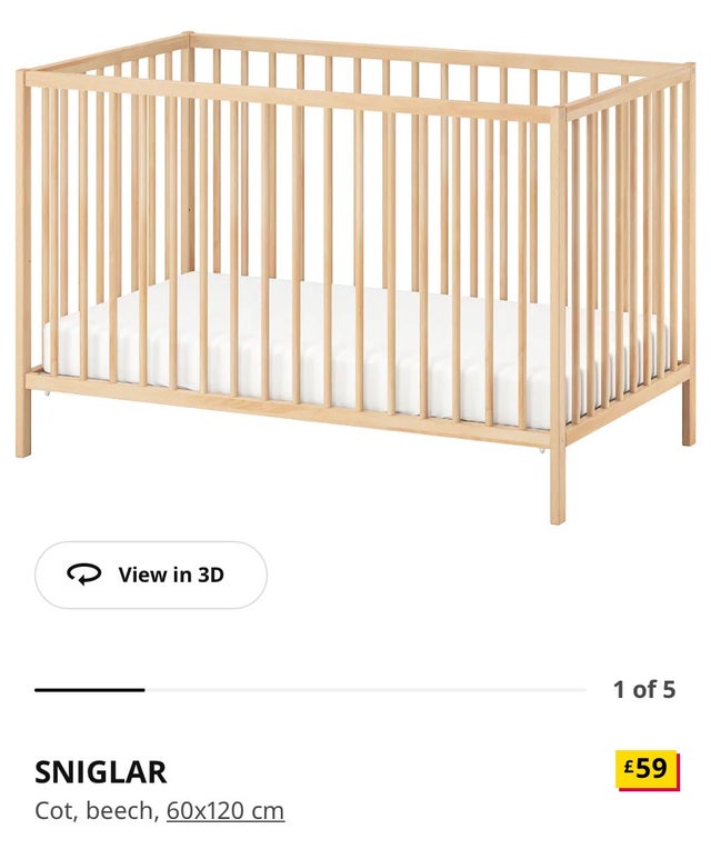 Baby cot with mattress