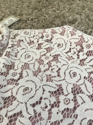 Girls river island pink and white lace jumpsuit