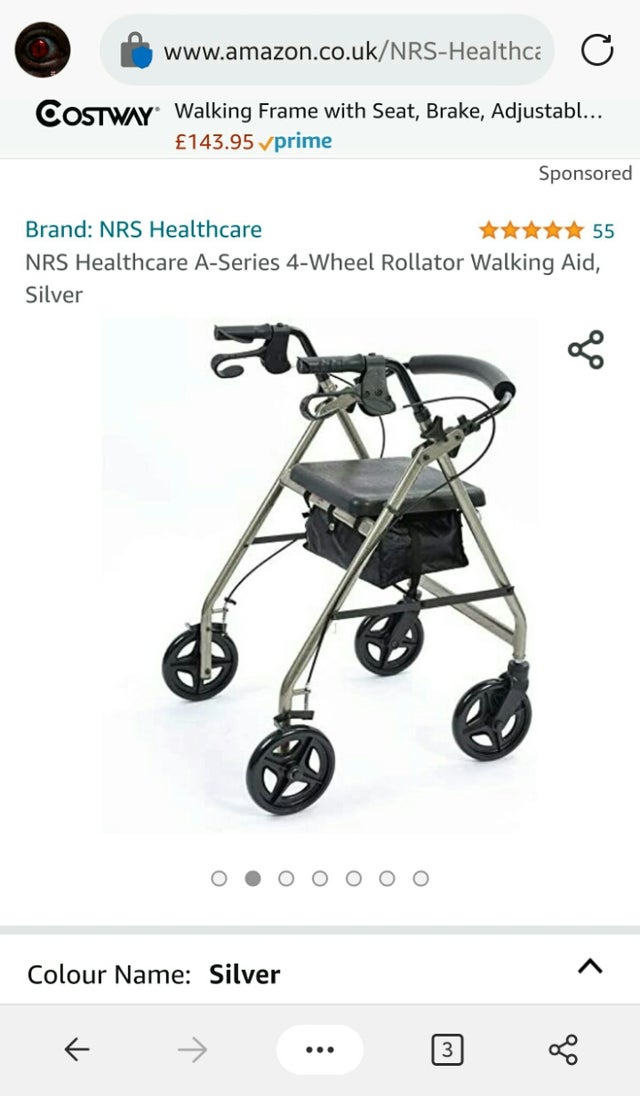 "Z-Tec 4 Wheeled Mobility Walker &amp; Seat"