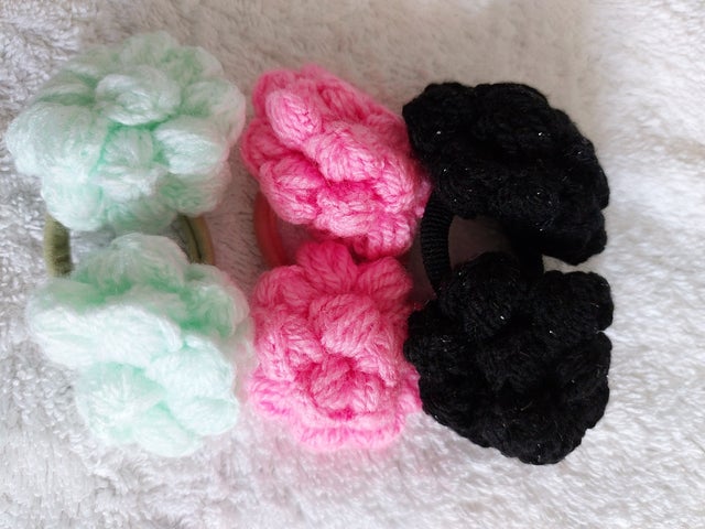 Beautiful crochet hair tie