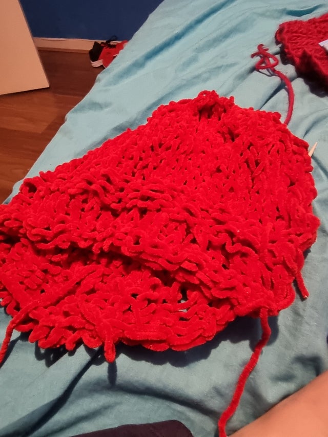 knitted hats and scarves