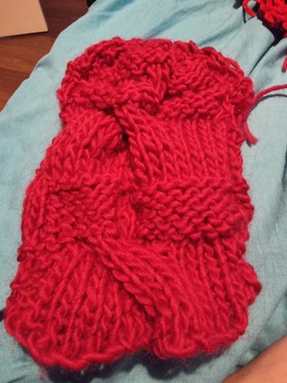 knitted hats and scarves