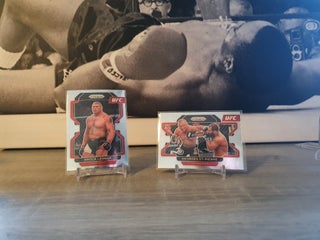 brock lesnar &amp; george st pierre ufc prizm cards