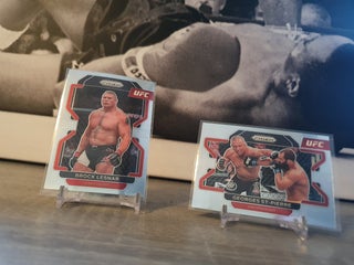 brock lesnar &amp; george st pierre ufc prizm cards