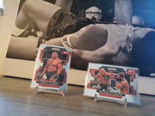 brock lesnar &amp; george st pierre ufc prizm cards