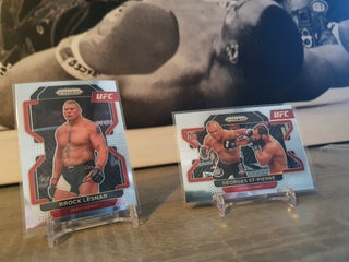 brock lesnar &amp; george st pierre ufc prizm cards