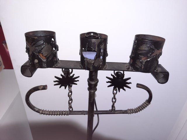 GOTHIC FLOOR LAMP and CANDLE HOLDER