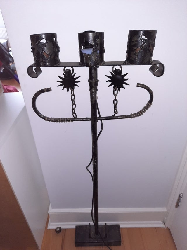 GOTHIC FLOOR LAMP and CANDLE HOLDER