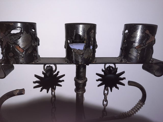 GOTHIC FLOOR LAMP and CANDLE HOLDER