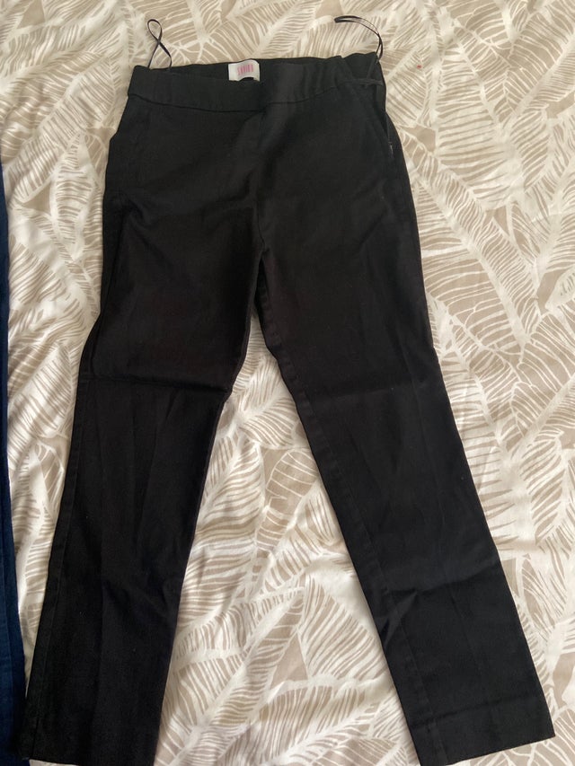 Black and dark blue trousers