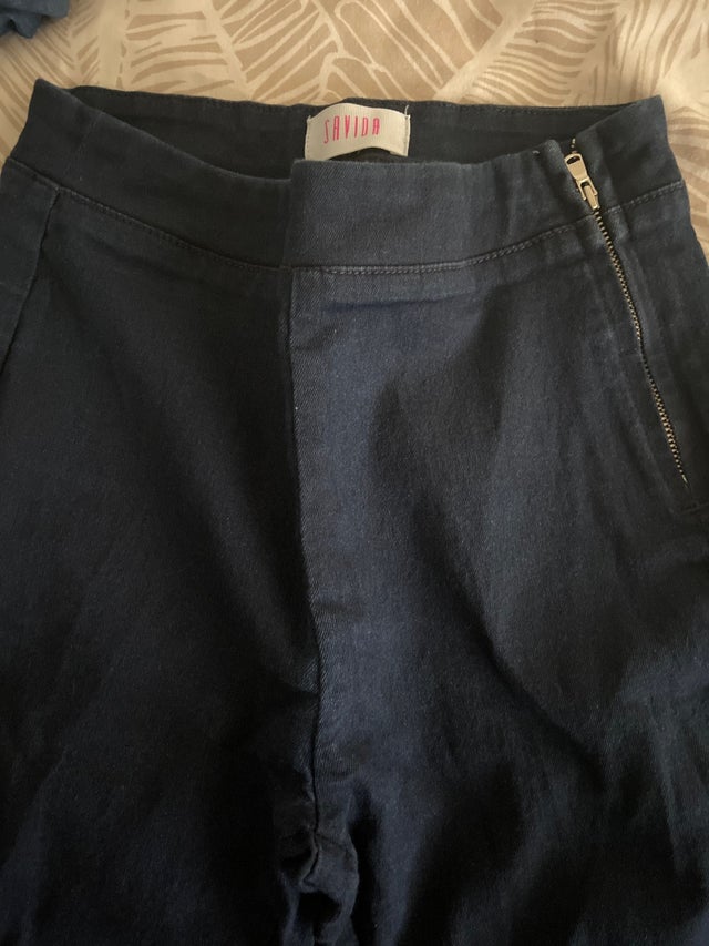 Black and dark blue trousers