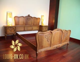 Antique King Lovely Louis XV Bed Carved Oak