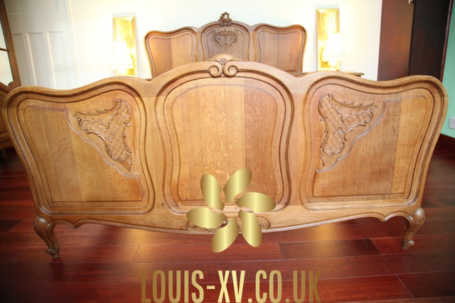 Antique King Lovely Louis XV Bed Carved Oak