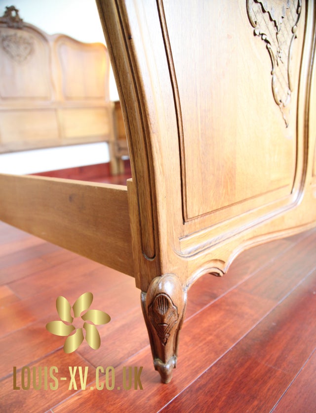 Antique King Lovely Louis XV Bed Carved Oak