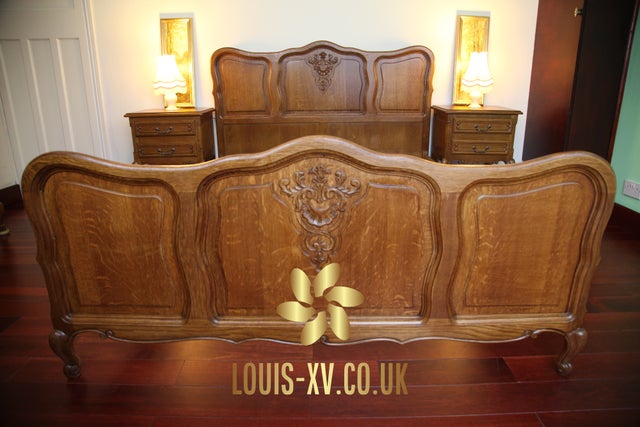 Beautiful French Antique Louis XV King Bed set