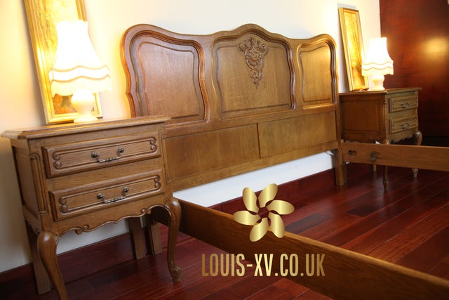 Beautiful French Antique Louis XV King Bed set