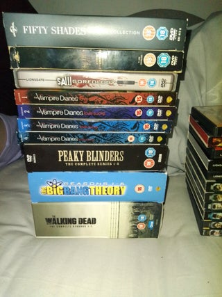 bundle of DVDs