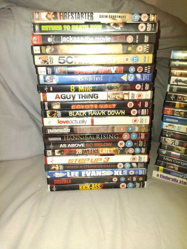 bundle of DVDs