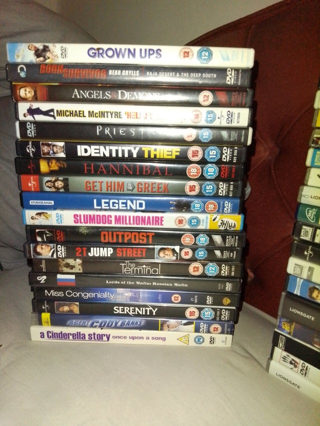 bundle of DVDs