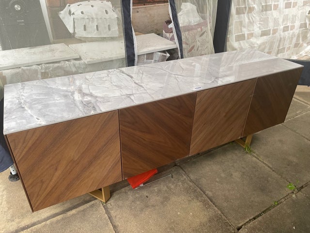 MARBLE TOP TV CONSOLE UNIT