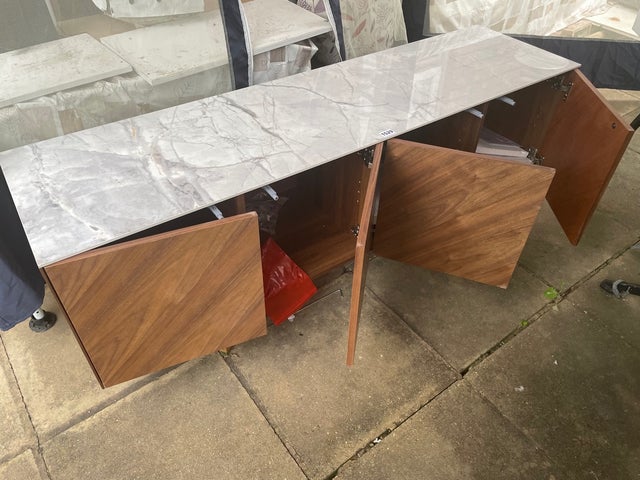 MARBLE TOP TV CONSOLE UNIT