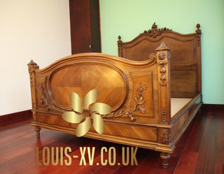 Opulent Beautiful Antique French Double Bed carved