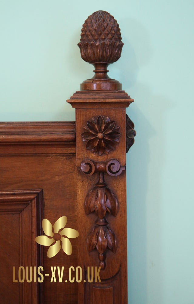 Opulent Beautiful Antique French Double Bed carved