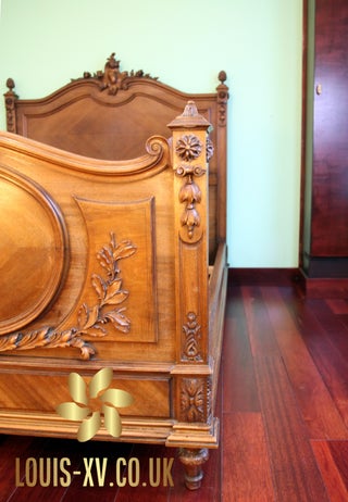 Opulent Beautiful Antique French Double Bed carved